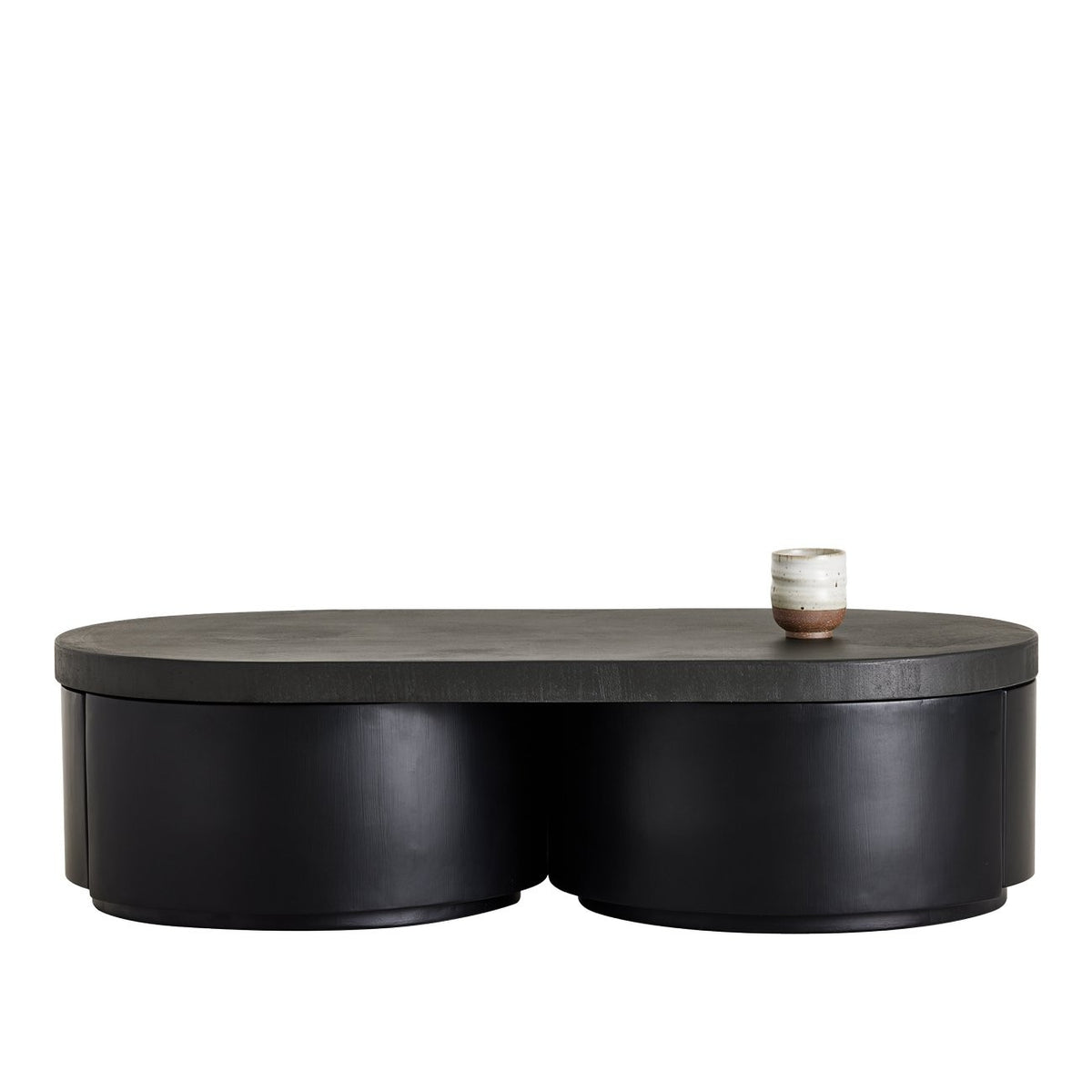 Downey Coffee Table with Drawers - Matt Black