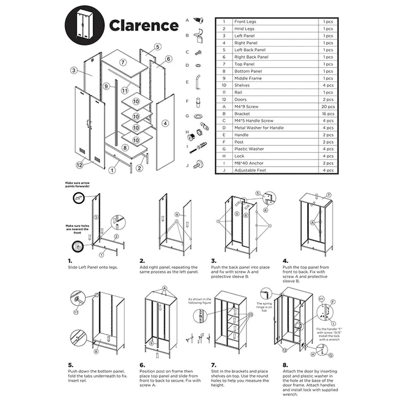 Clarence Contemporary Metal Locker - Teracotta - Humble & Grand Homestore