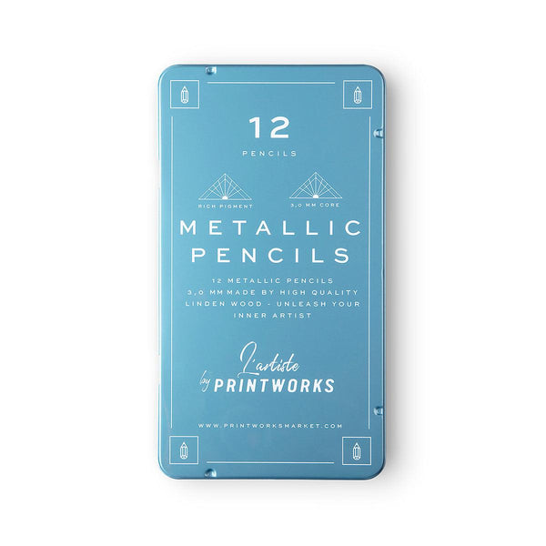 Colour Pencils (Set Of 12) - Metallic - Humble & Grand Homestore