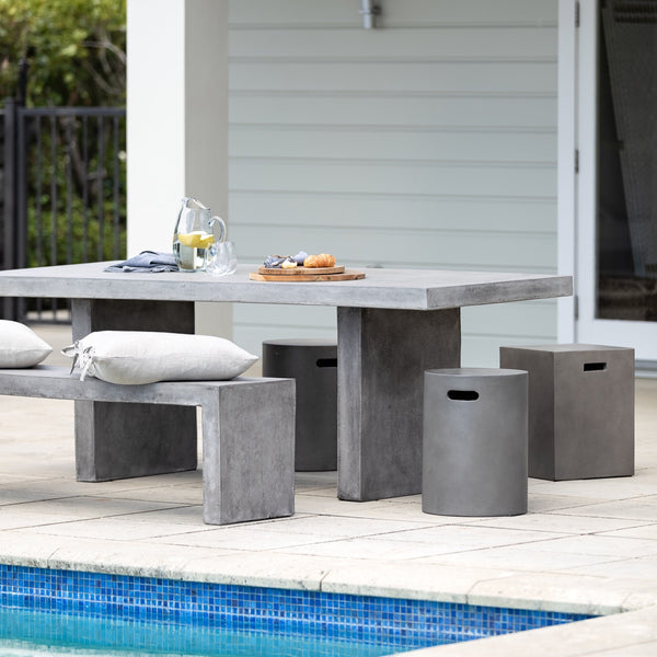 Concrete Rectangle Side Table / Stool - Grey