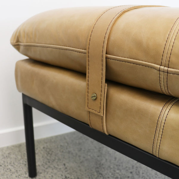 Baxter Leather Ottoman / Bench - Tan Leather