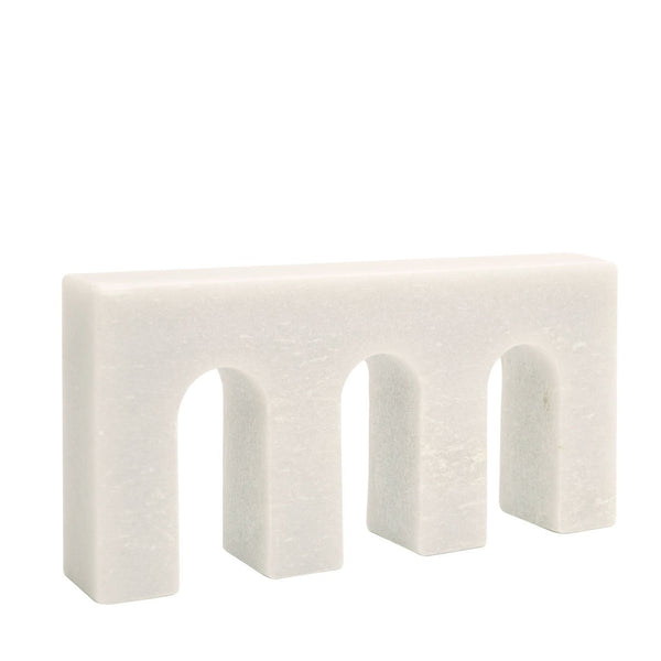 Marble Object Triple Arch - White