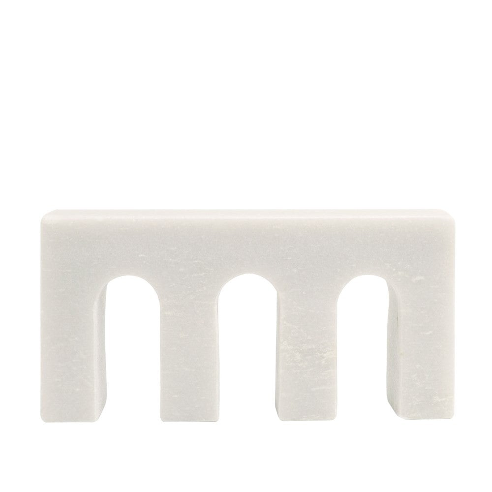 Marble Object Triple Arch - White