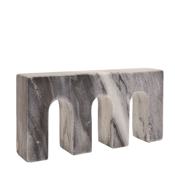 Marble Object Triple Arch - Grey