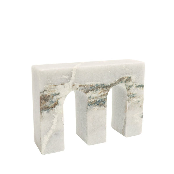 Marble Object Double Arch - White