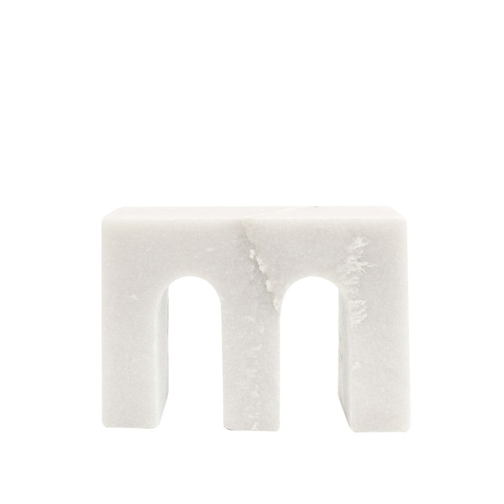 Marble Object Double Arch - White