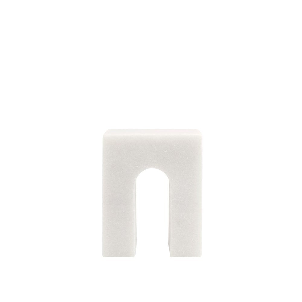 Marble Object Single Arch - White