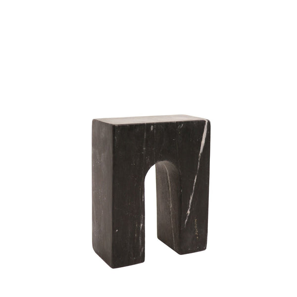 Marble Object Single Arch - Black