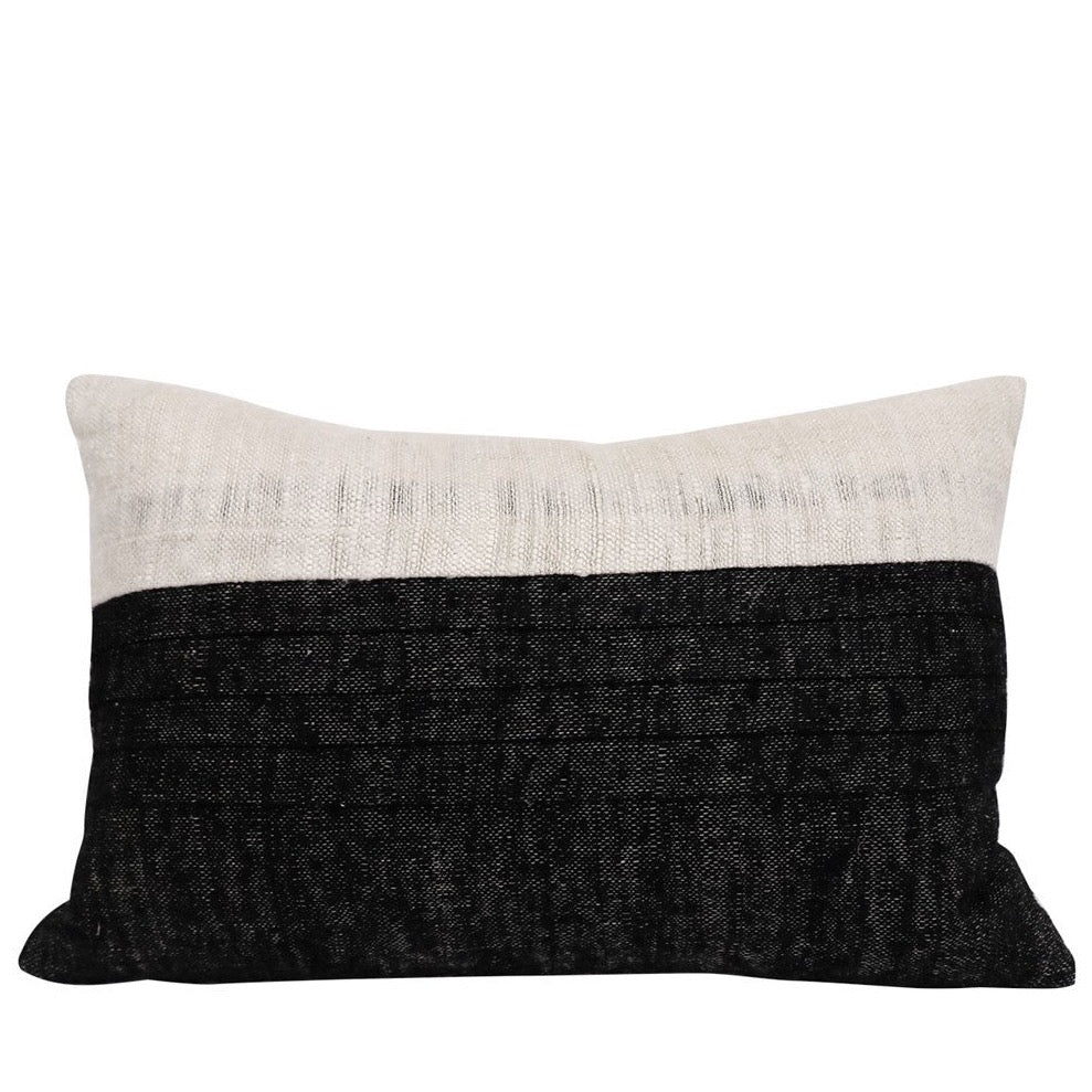 Lara Rectangle Cushion - Black/Natural