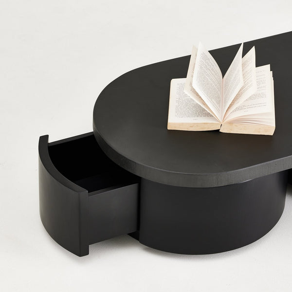 Downey Coffee Table with Drawers - Matt Black