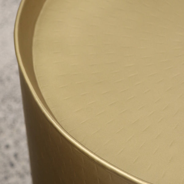 Eaton Drum Side Table - Brass