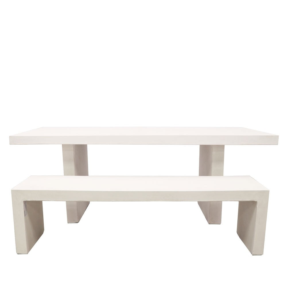 Palma Concrete Dining Table - White