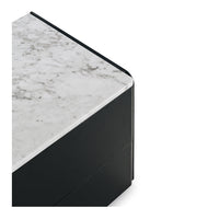 Cube Black Oak Bedside - Carrara Marble Top