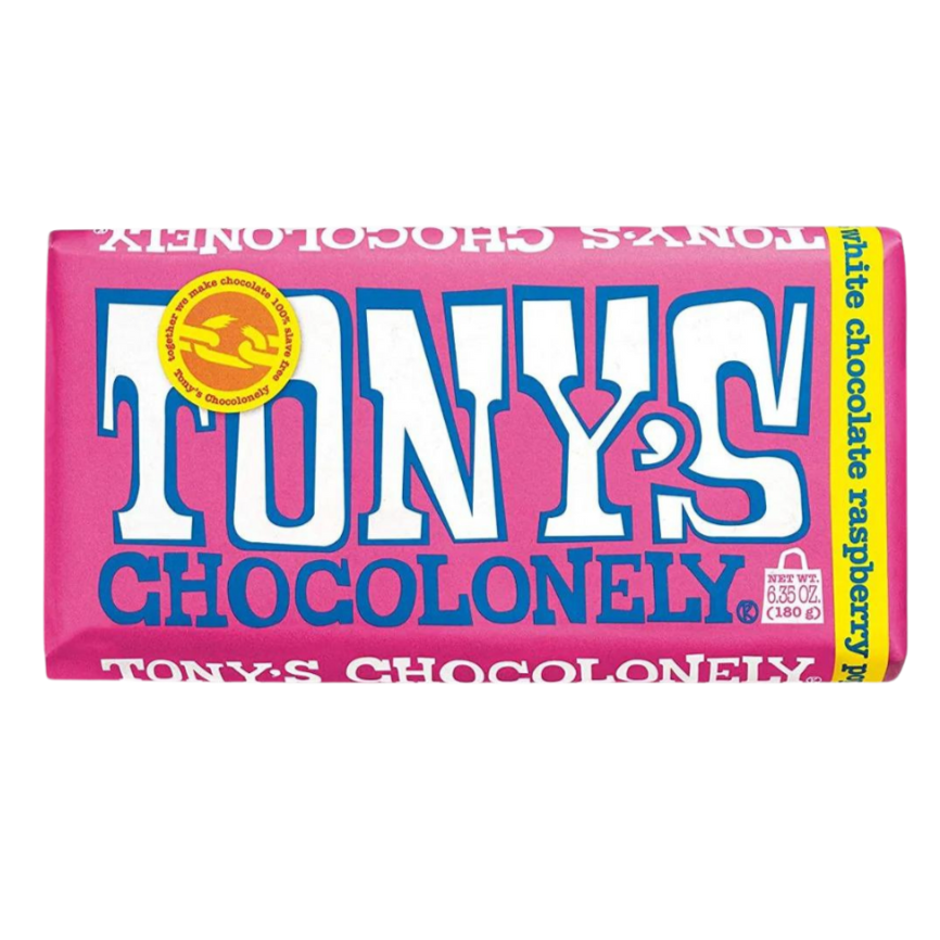 Tonys's Chocolonely White Chocolate Raspberry Popping Candy