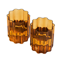 Wave Glass Set of 2 - Amber