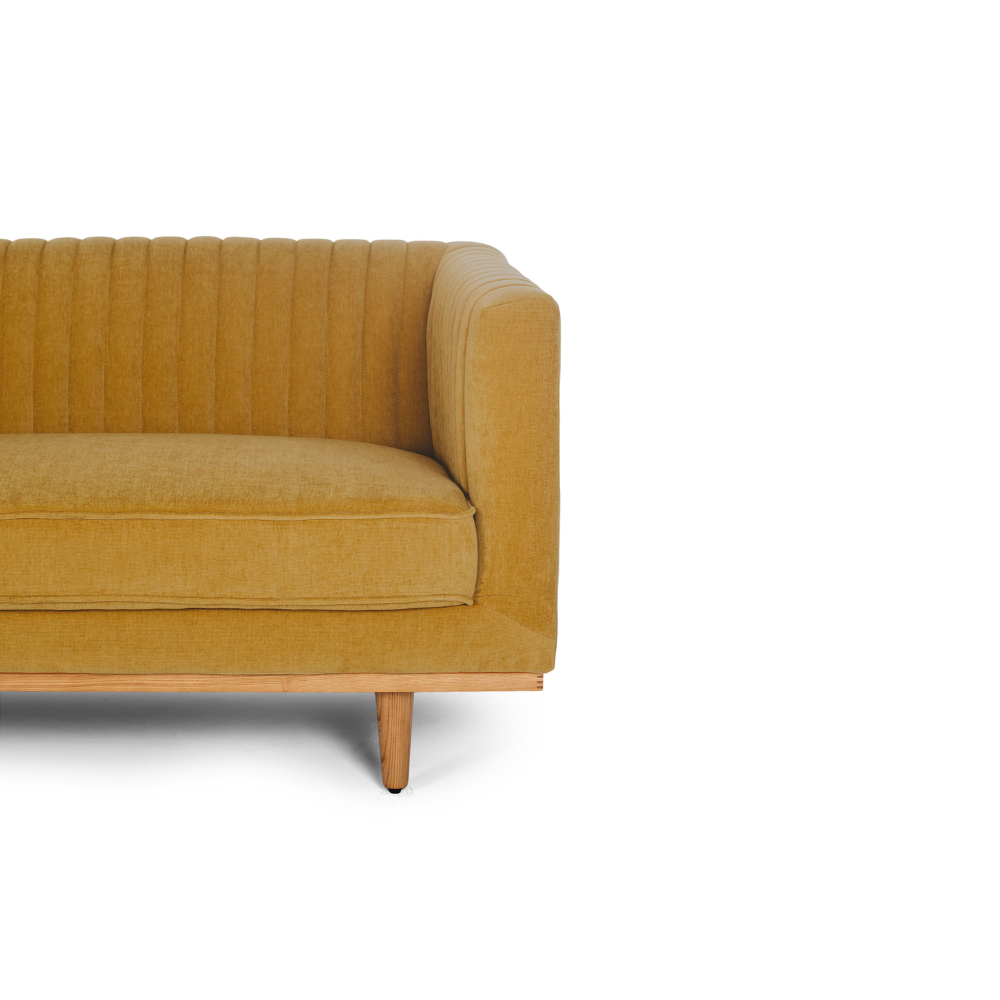 Art Deco 3 Seater Sofa - Honey Gold