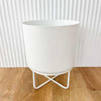 Asher Planter on Stand - White