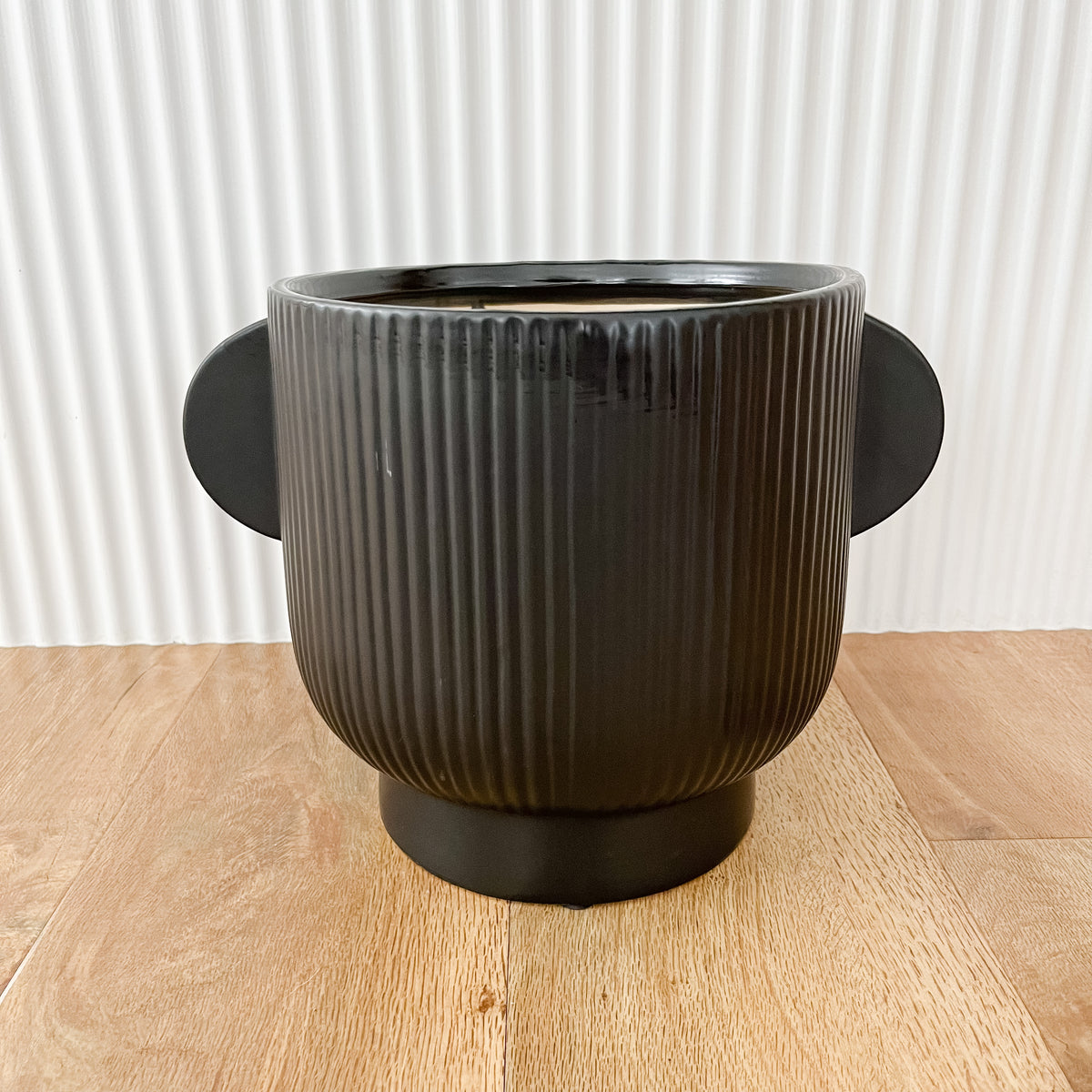 Stepped Planter with Handles Large - Black