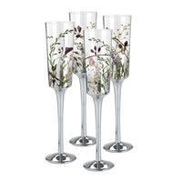 Wildflower Champagne Flutes Set of 4