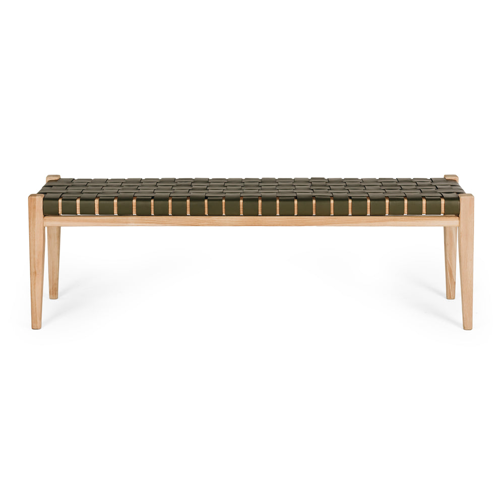 Indo Woven Bench Seat - Olive