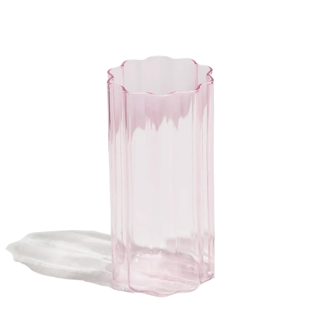 Wave Highball Glass - Pink