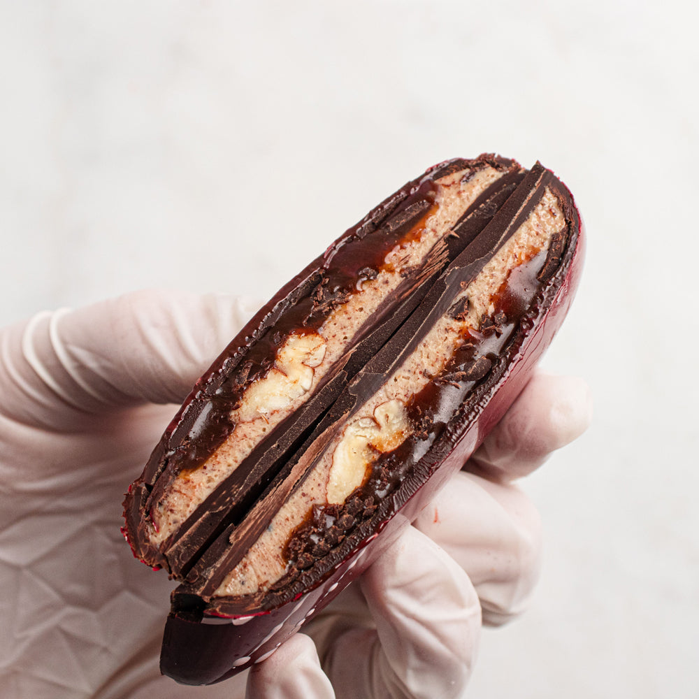 Hazelnut Praline & Salted Caramel Dark Chocolate Heart