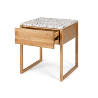 Avalon Natural Oak Side Table - Terrazzo Top - Humble & Grand Homestore