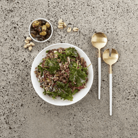Brass Salad Servers - White - Humble & Grand Homestore