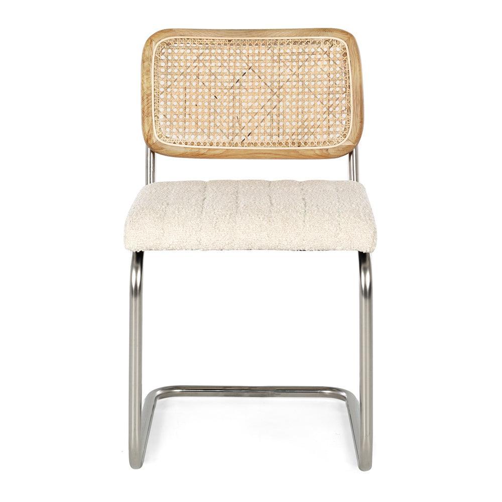 Breuer Dining Chair - Natural Oak Boucle Seat - Humble & Grand Homestore