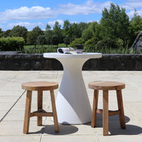 Corfu Concrete Pedestal Table - White