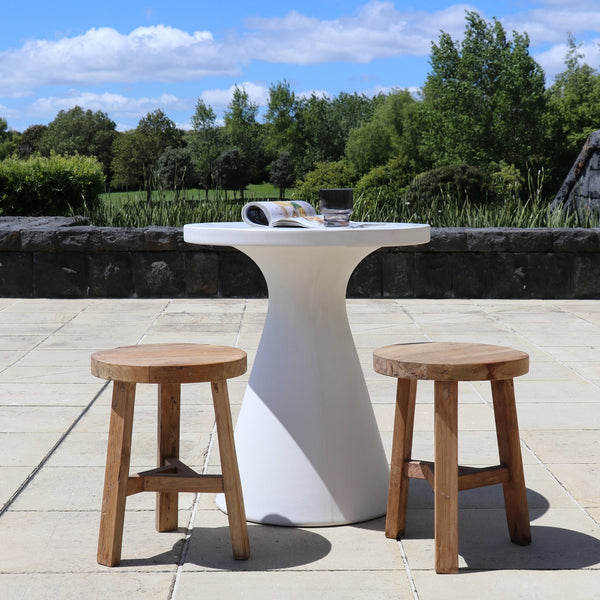 Corfu Concrete Pedestal Table - White