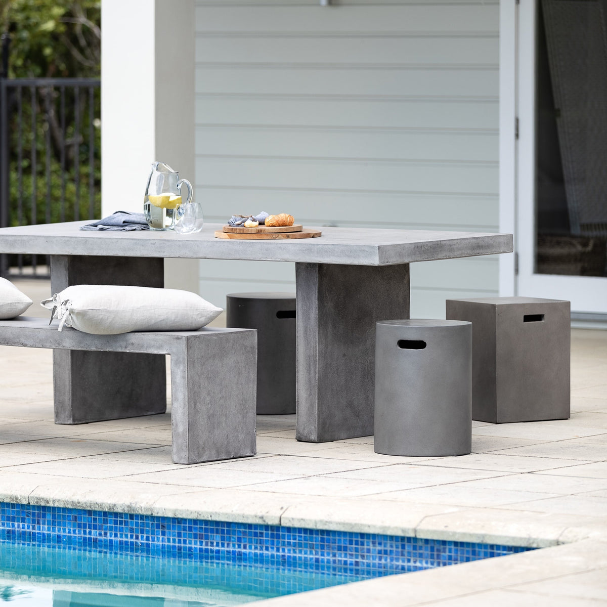 Concrete Pipe Side Table / Stool - Grey