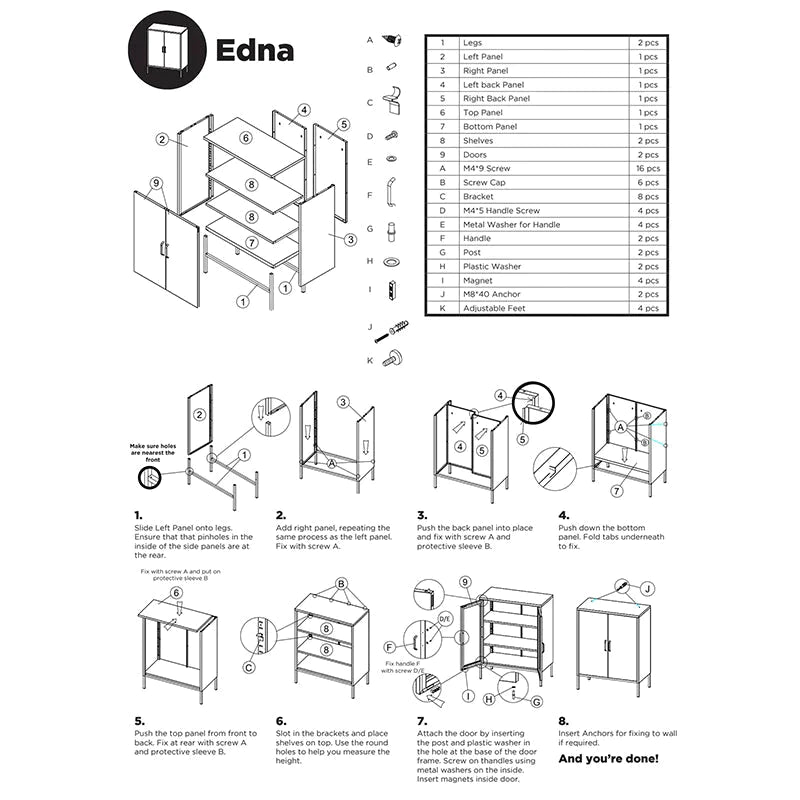 Edna Contemporary Metal Locker - White - Humble & Grand Homestore