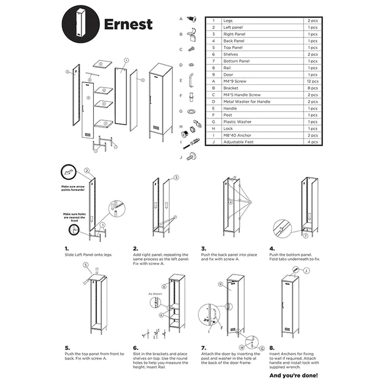 Ernest Contemporary Metal Locker - Macaron - Humble & Grand Homestore