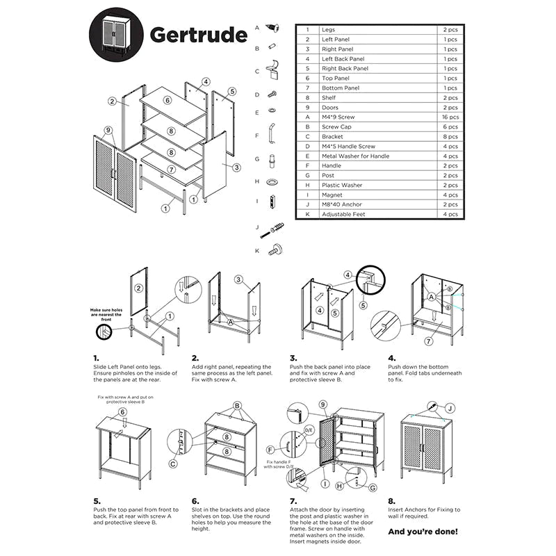 Gertrude Contemporary Metal Locker - White - Humble & Grand Homestore
