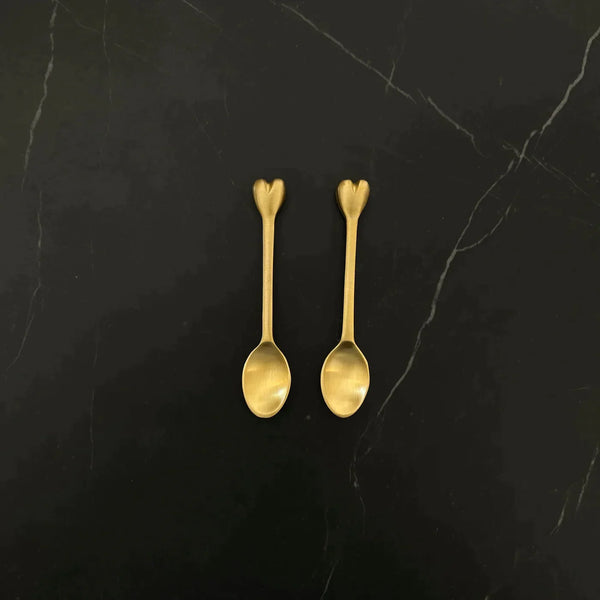 Heart Teaspoon - Solid Brass - Humble & Grand Homestore