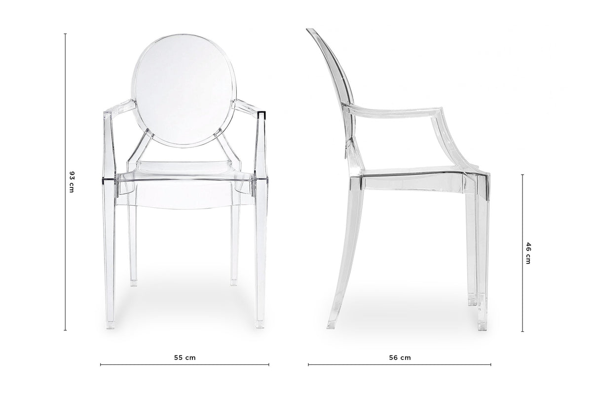 Ghoul Dining Chair - Transparent with Arms