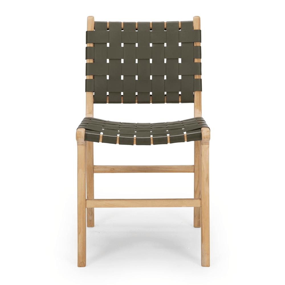 Indo Woven Dining Chair - Olive - Humble & Grand Homestore