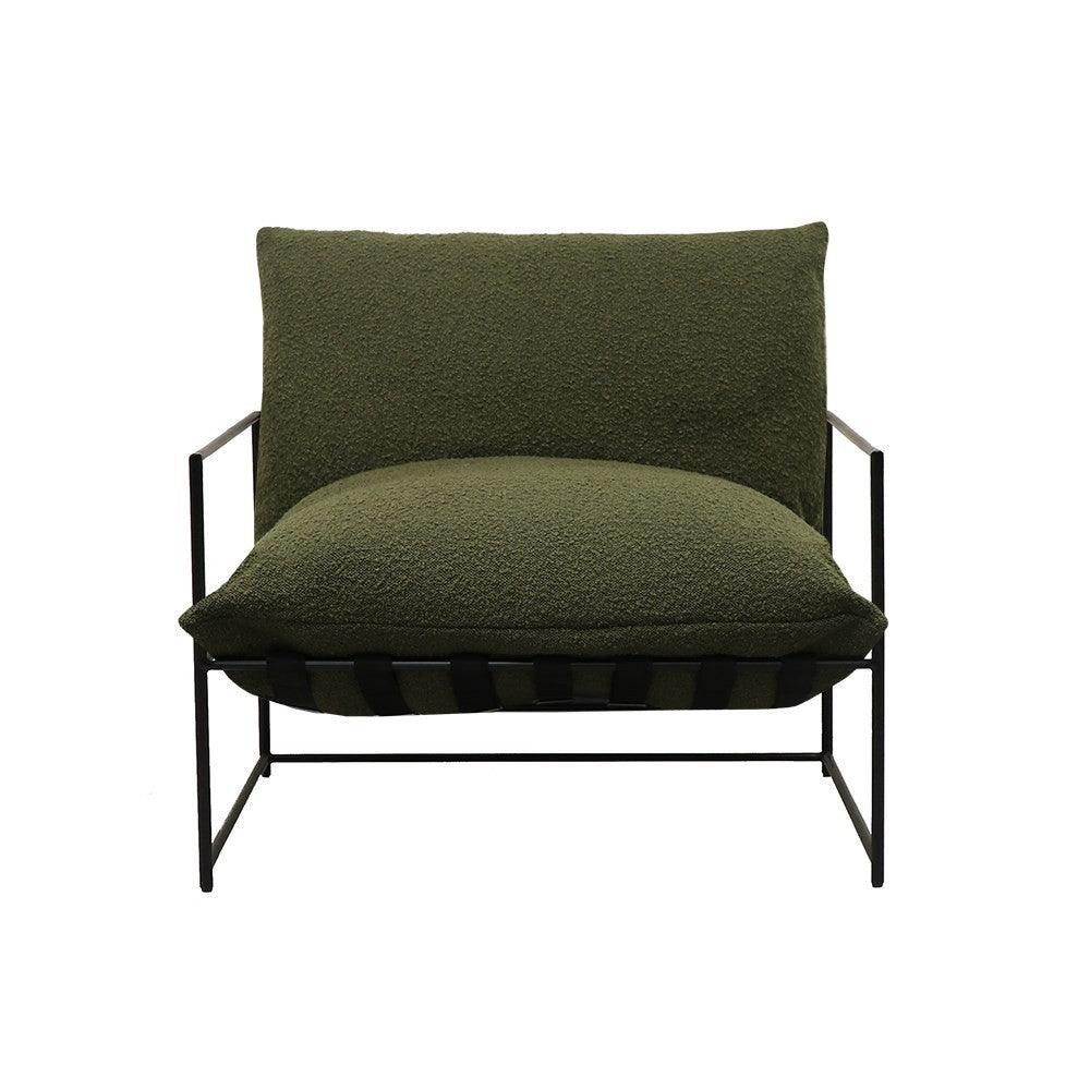 Large Lauro Club Armchair Boucle - Green - Humble & Grand Homestore