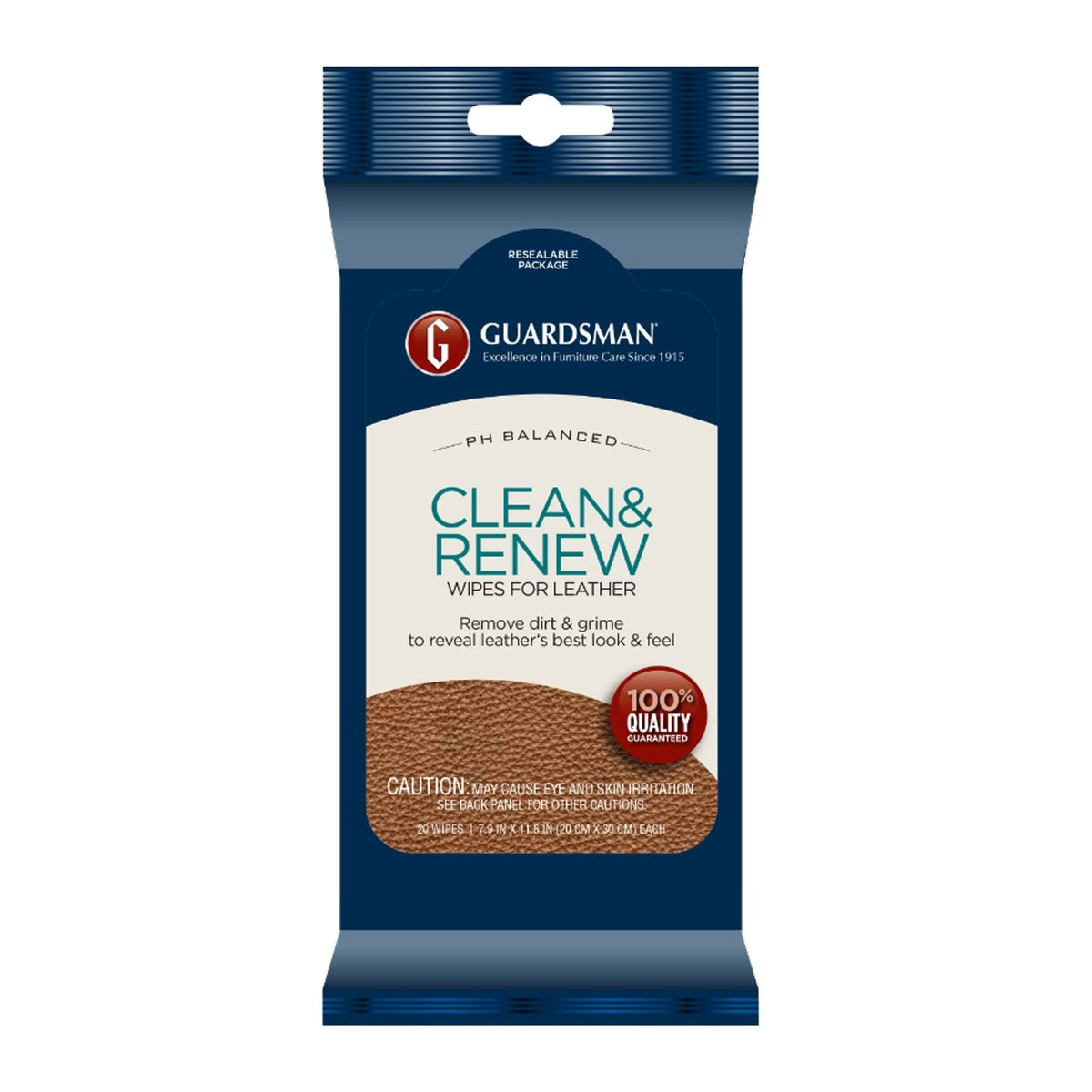 Guardsman Leather Clean and Renew Step 1 Wipes - 20 Pack