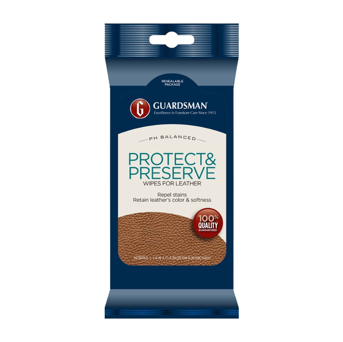 Guardsman Leather Protect and Preserve Step 2 Wipes - 20 Pack