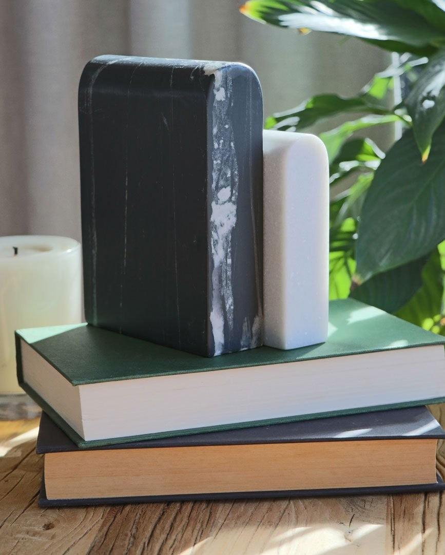 Marble Bookend Short - White - Humble & Grand Homestore