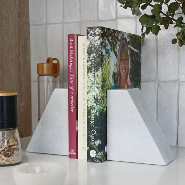 Marble Bookends Pair - White - Humble & Grand Homestore