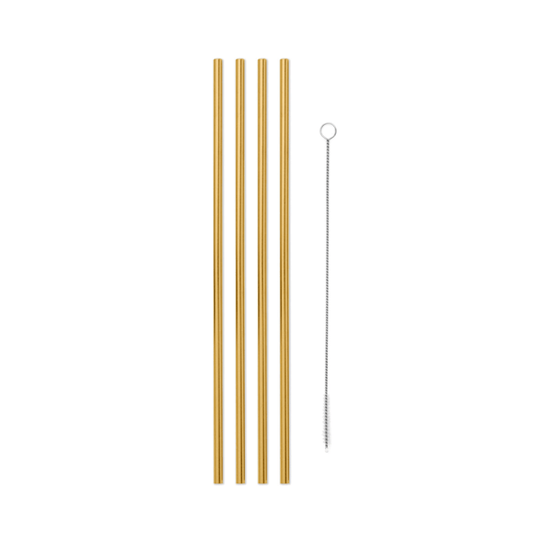 Metal Straws 4 Pack - Gold - Humble & Grand Homestore