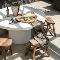 Milazzo Round Concrete Dining Table - White - Humble & Grand Homestore
