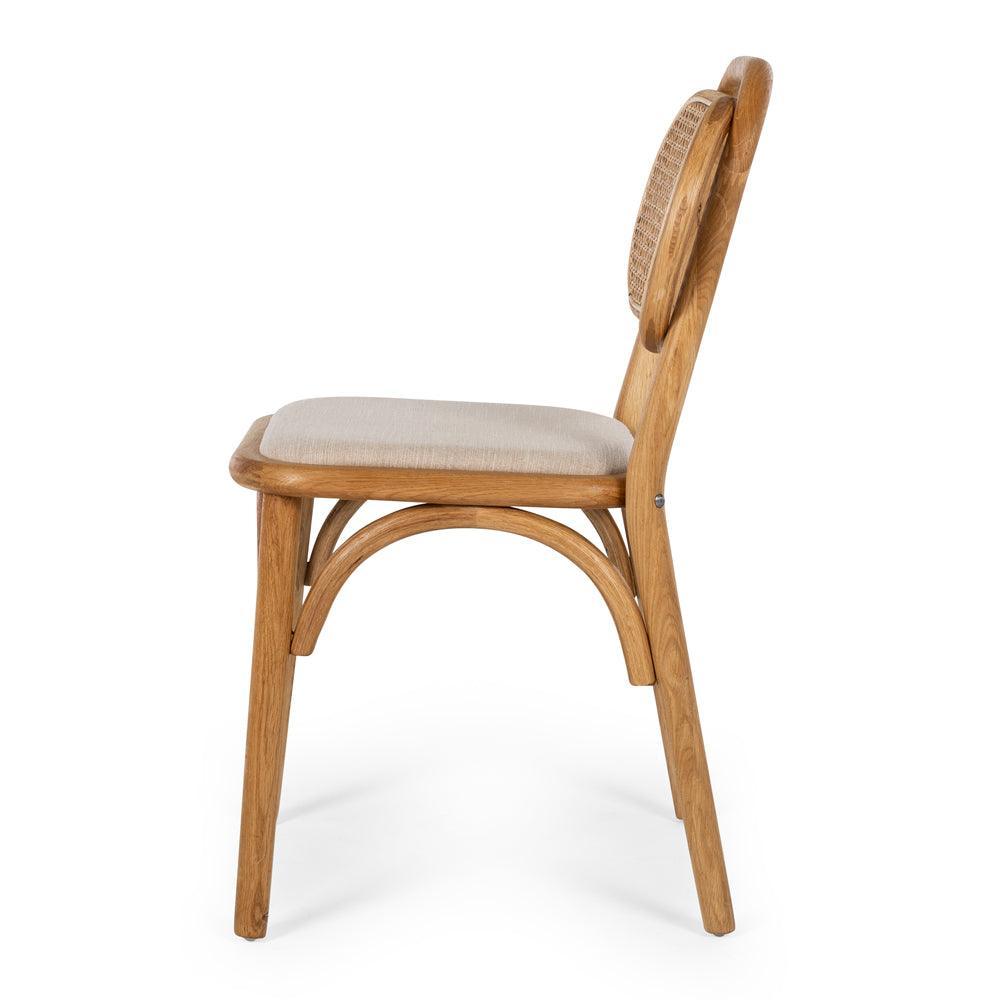 Mina Dining Chair - Rattan Fabric Seat - Humble & Grand Homestore