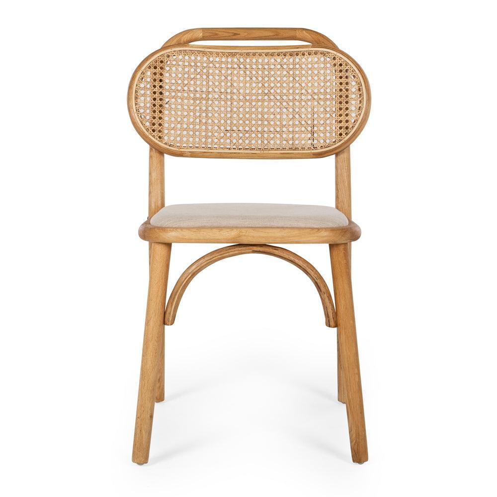 Mina Dining Chair - Rattan Fabric Seat - Humble & Grand Homestore
