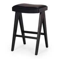 Palma Barstool - Black Oak PU Seat - Humble & Grand Homestore