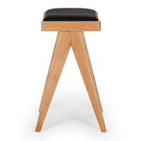 Palma Barstool - Natural Oak PU Seat - Humble & Grand Homestore