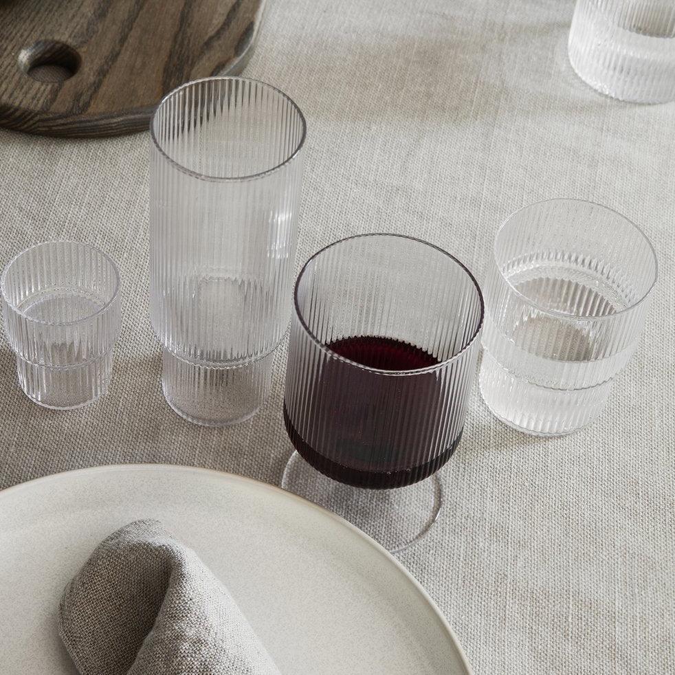 Ripple Wine Glasses - Set of 2 - Clear - Humble & Grand Homestore